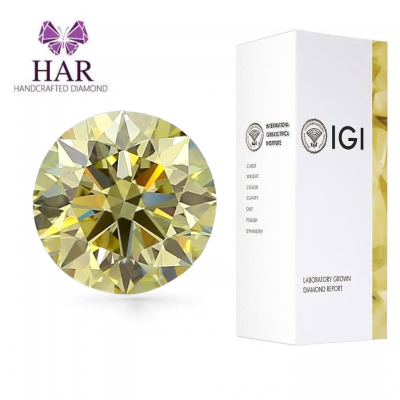 KIM CƯƠNG NUÔI CẤY CVD - FANCY LIGHT YELLOW - 7ly2 - VVS2