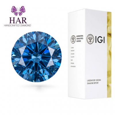 KIM CƯƠNG NUÔI CẤY CVD - FANCY VIVID BLUE - 8ly - VS1