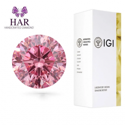 KIM CƯƠNG NUÔI CẤY CVD - FANCY VIVID PINK - 8ly1 - VVS2
