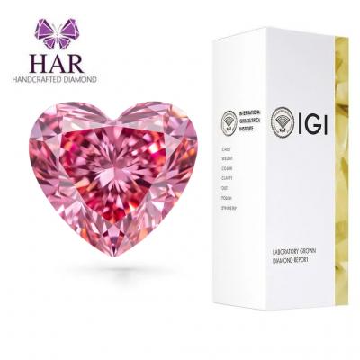 KIM CƯƠNG NUÔI CẤY CVD - HEART - FANCY INTENSE PINK / 3.01 Carats / VVS2