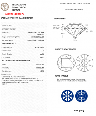 KIM CƯƠNG NUÔI CẤY CVD - 10ly6 - H -VVS2