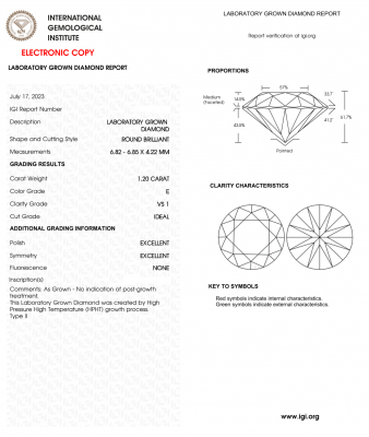 KIM CƯƠNG NUÔI CẤY CVD - 6ly8 - E - VS1