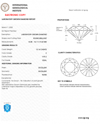 KIM CƯƠNG NUÔI CẤY CVD - 15ly1 - E - VVS2