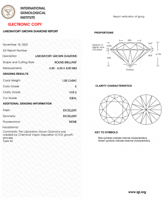 KIM CƯƠNG NUÔI CẤY CVD - 6ly5 - E - VVS2