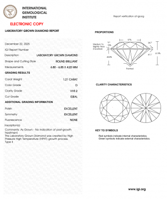 KIM CƯƠNG NUÔI CẤY CVD - 6ly8 - D - VVS2