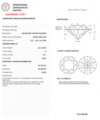 KIM CƯƠNG NUÔI CẤY CVD - 7ly2 - D - VS1