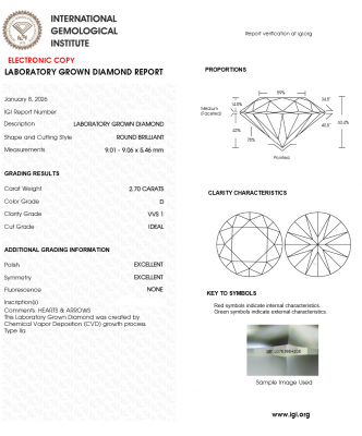 KIM CƯƠNG NUÔI CẤY CVD - 9ly - D - VVS1