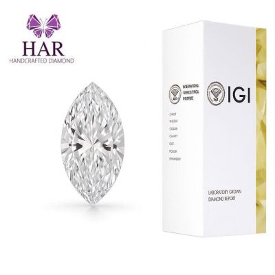 KIM CƯƠNG NUÔI CẤY CVD - MARQUISE / 0.51 Carat / D / VVS 2 / 2EX / LG673425573