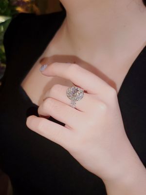 NHẪN HALO OVAL FULL KIM CƯƠNG NUÔI CẤY