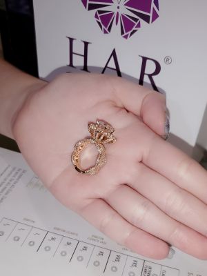 NHẪN HOA MẶT TRỜI VIÊN CHỦ ĐÁ MOISSANITE 10LI