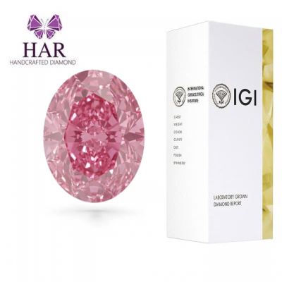 KIM CƯƠNG NUÔI CẤY CVD - OVAL - FANCY VIVID PINK / 2.01 Carats / VS2