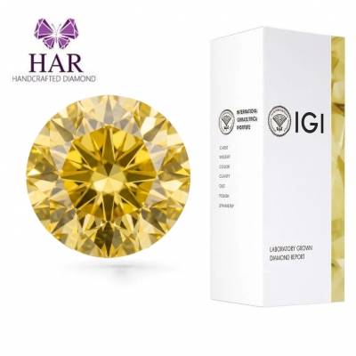 KIM CƯƠNG NUÔI CẤY CVD - FANCY INTENSE YELLOW - 10ly2- VS1